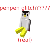 a picture of a penguin with the words penpen glitch on it