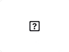 a black and white icon with a question mark in a square on a white background .