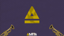 a purple background with a yellow triangle and the word aneta on the bottom