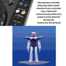 a picture of a robot next to a pioneer controller that says " new pioneer controller featuring robot mode "