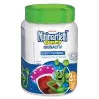 a bottle of minimartieni gummy immunactiv has a green alien on the front