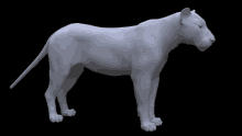 a 3d model of a lioness standing on its hind legs