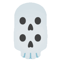 a white skull with black circles on it 's face