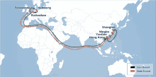 a map of the world shows the boundaries of the east and west boundaries