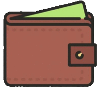 a brown wallet with a green piece of paper in it