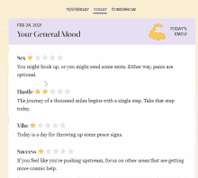 a screenshot of a website that says " your general mood "