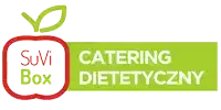 a green and red logo for suvi box catering dietary