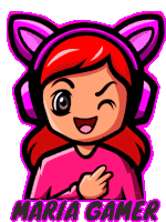 a cartoon of a girl wearing headphones and the name maria gamer