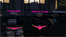 two police officers are standing next to each other and chief of tange is visible above them