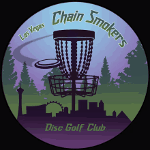 a disc golf logo for chain smokers disc golf club