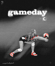 a poster for a volleyball game with the words gameday on it