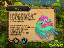 a picture of a frog from my singing monsters is shown