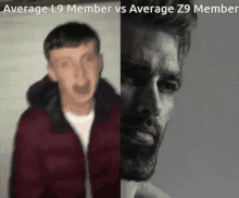 average l9 member vs average z9 member written on a picture