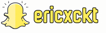 ericxckt logo with a yellow snapchat icon on a white background