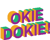 a logo that says okie dokie on it