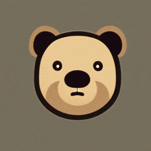 a cartoon drawing of a teddy bear 's face with a sad look on its face