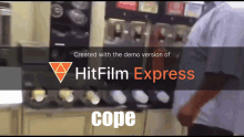 a sign that says hitfilm express cope on the bottom