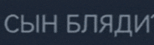 a dark blue background with white text that says сын блади