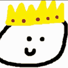 a drawing of a person wearing a crown