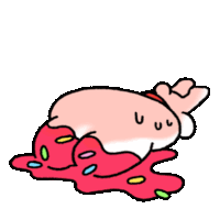 a cartoon drawing of a person laying on the ground covered in sprinkles