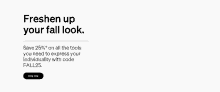 a banner for a website that says `` freshen up your fall look '' .