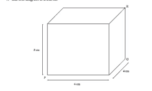 a black and white drawing of a cube with measurements including 5 cm and 6 cm