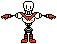 papyrus from undertale is a pixel art character with arms outstretched .