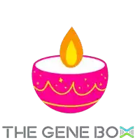 a logo for the gene box shows a pink bowl with a candle inside of it