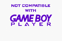 a purple and white logo for a game boy player