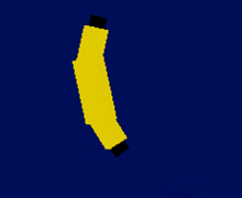 a yellow object is against a blue background