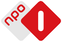 a red and white logo for npo with the number 1 in the middle