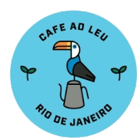 a logo for cafe ao leu rio de janeiro with a toucan