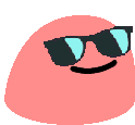 a pixel art of a cartoon character wearing sunglasses .