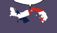 a map of panama with a speech bubble