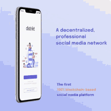 a phone with a decentralized professional social media network app on it