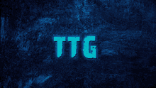 the word ttg is written on a dark blue background