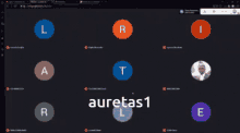 a computer screen shows a video call with auretas1