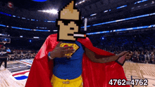 a pixel art of a man in a cape with the number 4762-4762