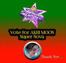 a poster for supernova project asking people to vote