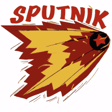 a drawing of a sputnik rocket with a star