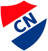 a red white and blue shield with cn written on it