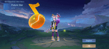 a video game screen shows a character named future star lylia