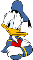 donald duck has his arms crossed and looks angry