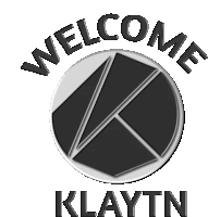 a logo that says welcome klaytn in black letters