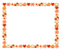 a square border with hearts and circles on it