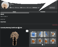 a screenshot of a person 's profile on roblox shows their currently wearing outfit cost of 235