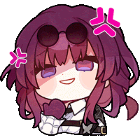 a cartoon of a girl with purple hair and sunglasses