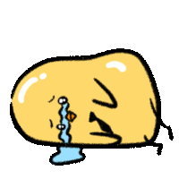 a cartoon drawing of a potato crying