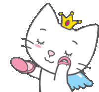 a cartoon cat with wings and a crown on its head