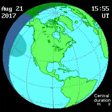 a pixelated globe with the date aug 21 2017 and the time 15:55